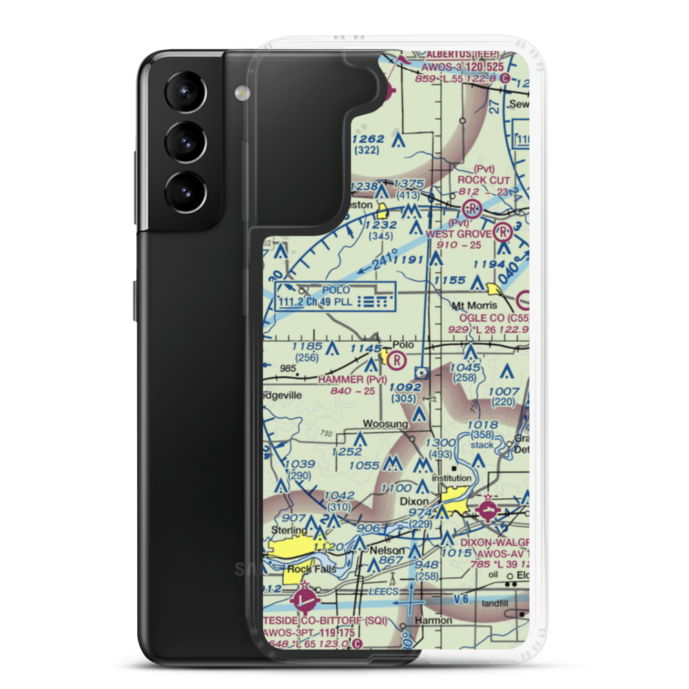 Gentry Airport (LL55) VFR Sectional Samsung Case Samsung Galaxy S21 Plus model shown
