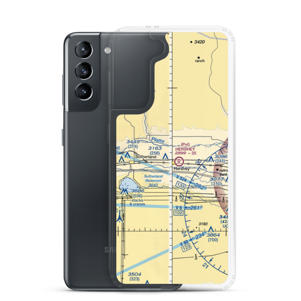 George Airport (89NE) VFR Sectional Samsung Case Samsung Galaxy S21 model shown