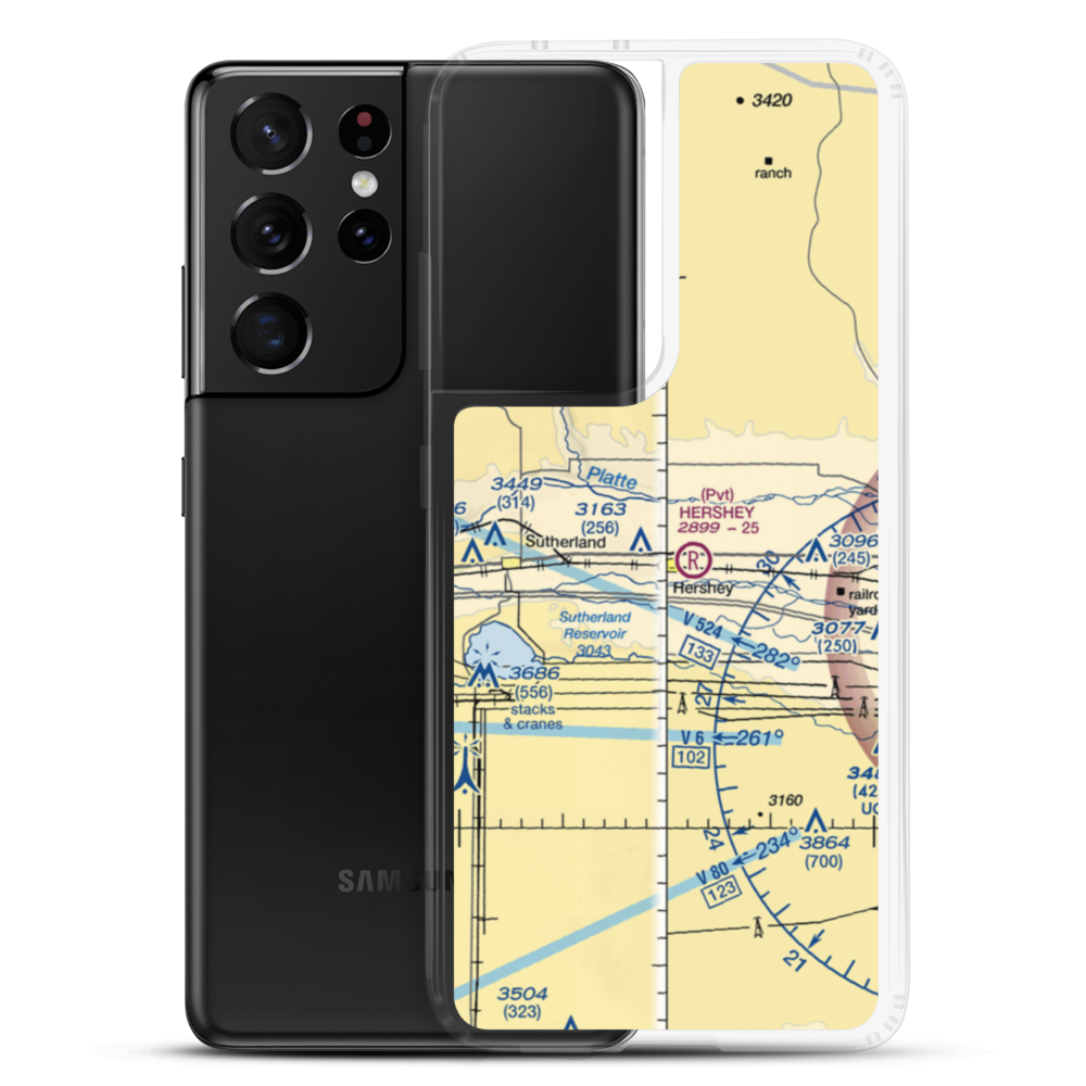 George Airport (89NE) VFR Sectional Samsung Case Samsung Galaxy S21 Ultra model shown