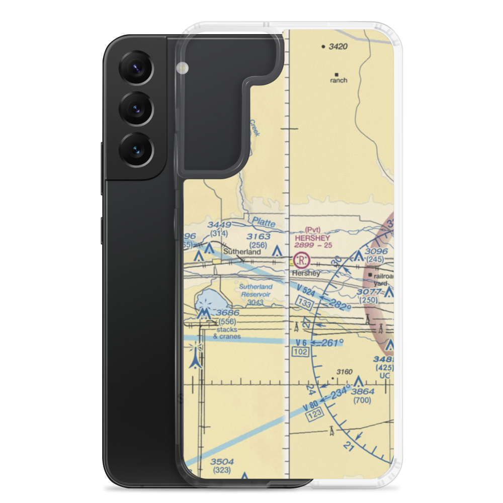 George Airport (89NE) VFR Sectional Samsung Case Samsung Galaxy S22 Plus model shown