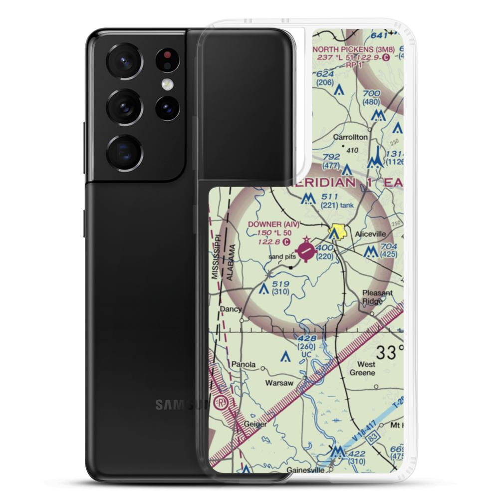 George Downer Airport (AIV) VFR Sectional Samsung Case Samsung Galaxy S21 Ultra model shown