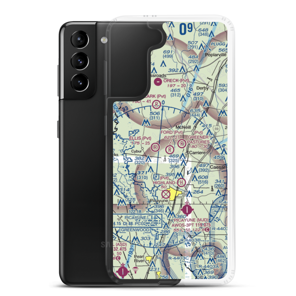 George Ford Airport (MS48) VFR Sectional Samsung Case Samsung Galaxy S21 Plus model shown