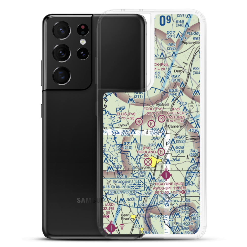 George Ford Airport (MS48) VFR Sectional Samsung Case Samsung Galaxy S21 Ultra model shown