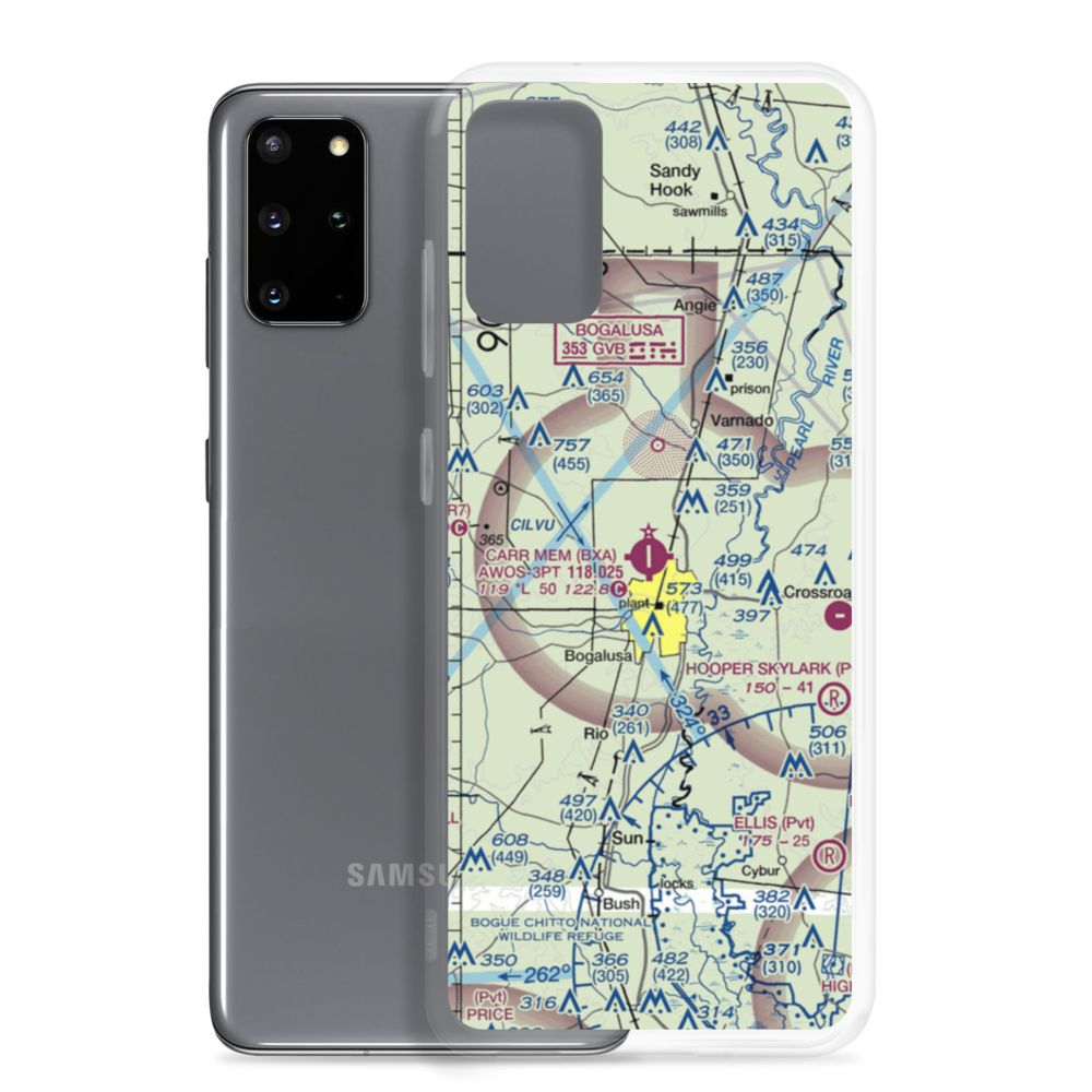 George R Carr Memorial Air Field (BXA) VFR Sectional Samsung Case Samsung Galaxy S20 Plus model shown