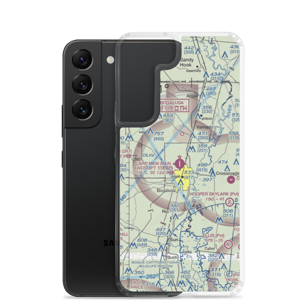 George R Carr Memorial Air Field (BXA) VFR Sectional Samsung Case Samsung Galaxy S22 model shown