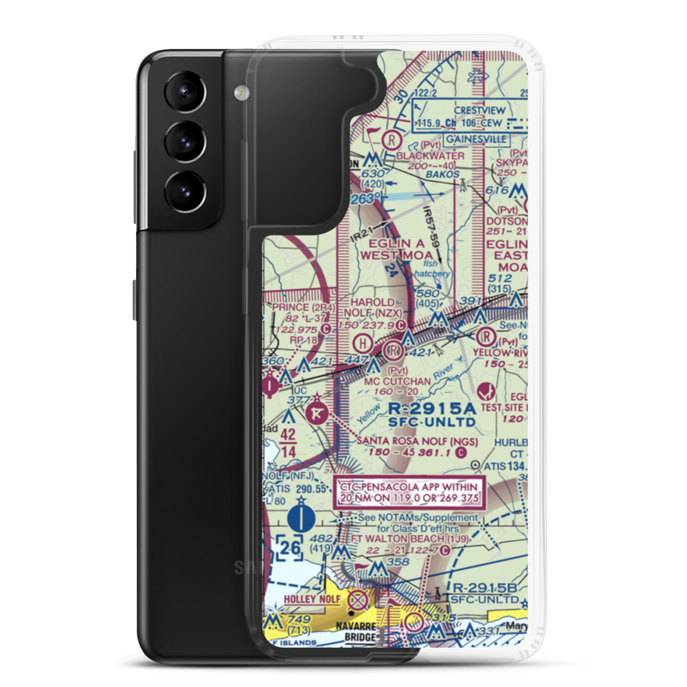 George T Mc Cutchan Airport (8FL6) VFR Sectional Samsung Case Samsung Galaxy S21 Plus model shown