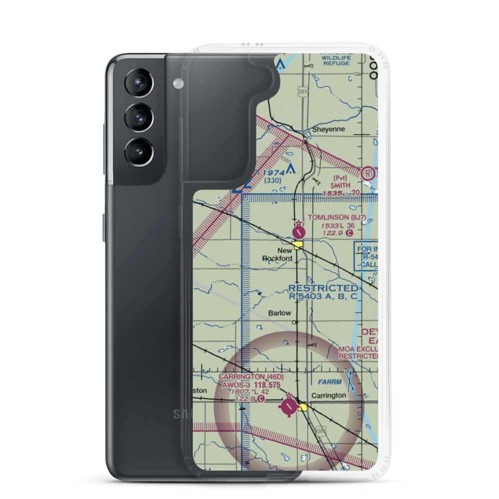 Georgeson Farm Strip (NA44) VFR Sectional Samsung Case Samsung Galaxy S21 model shown
