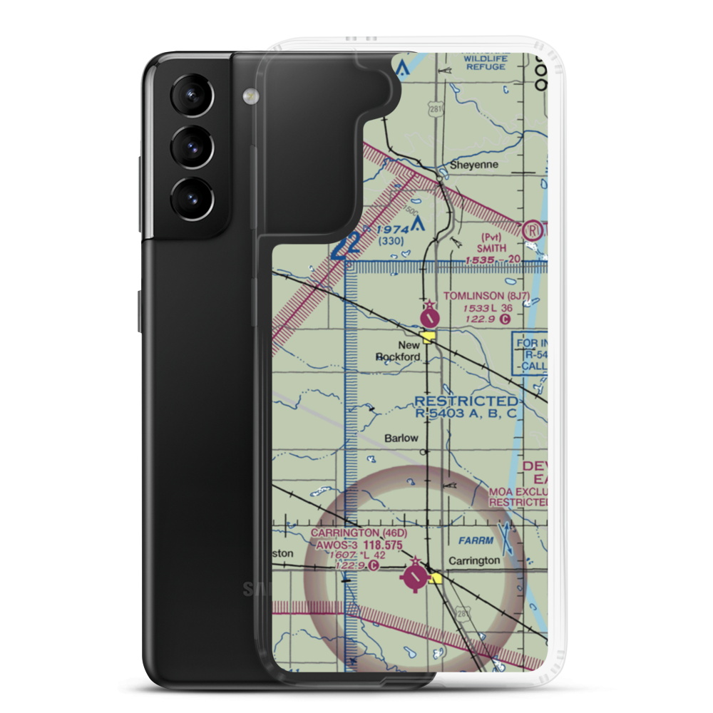 Georgeson Farm Strip (NA44) VFR Sectional Samsung Case Samsung Galaxy S21 Plus model shown