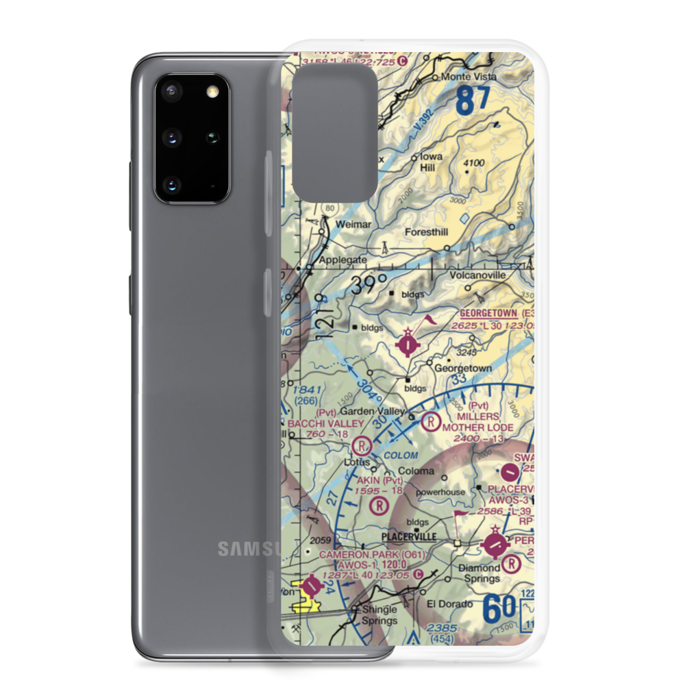 Georgetown Airport (E36) VFR Sectional Samsung Case Samsung Galaxy S20 Plus model shown