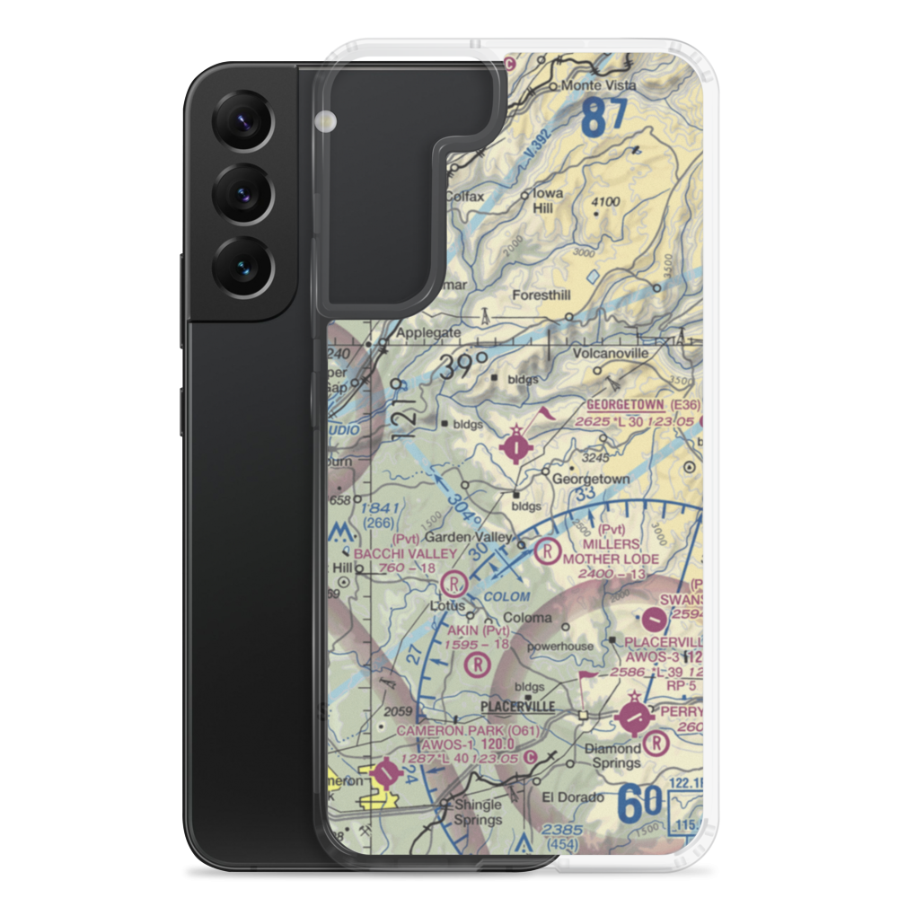 Georgetown Airport (E36) VFR Sectional Samsung Case Samsung Galaxy S22 Plus model shown