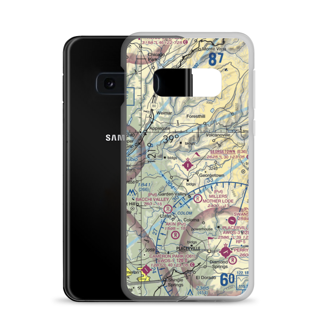 Georgetown Airport (E36) VFR Sectional Samsung Case Samsung Galaxy S10e model shown
