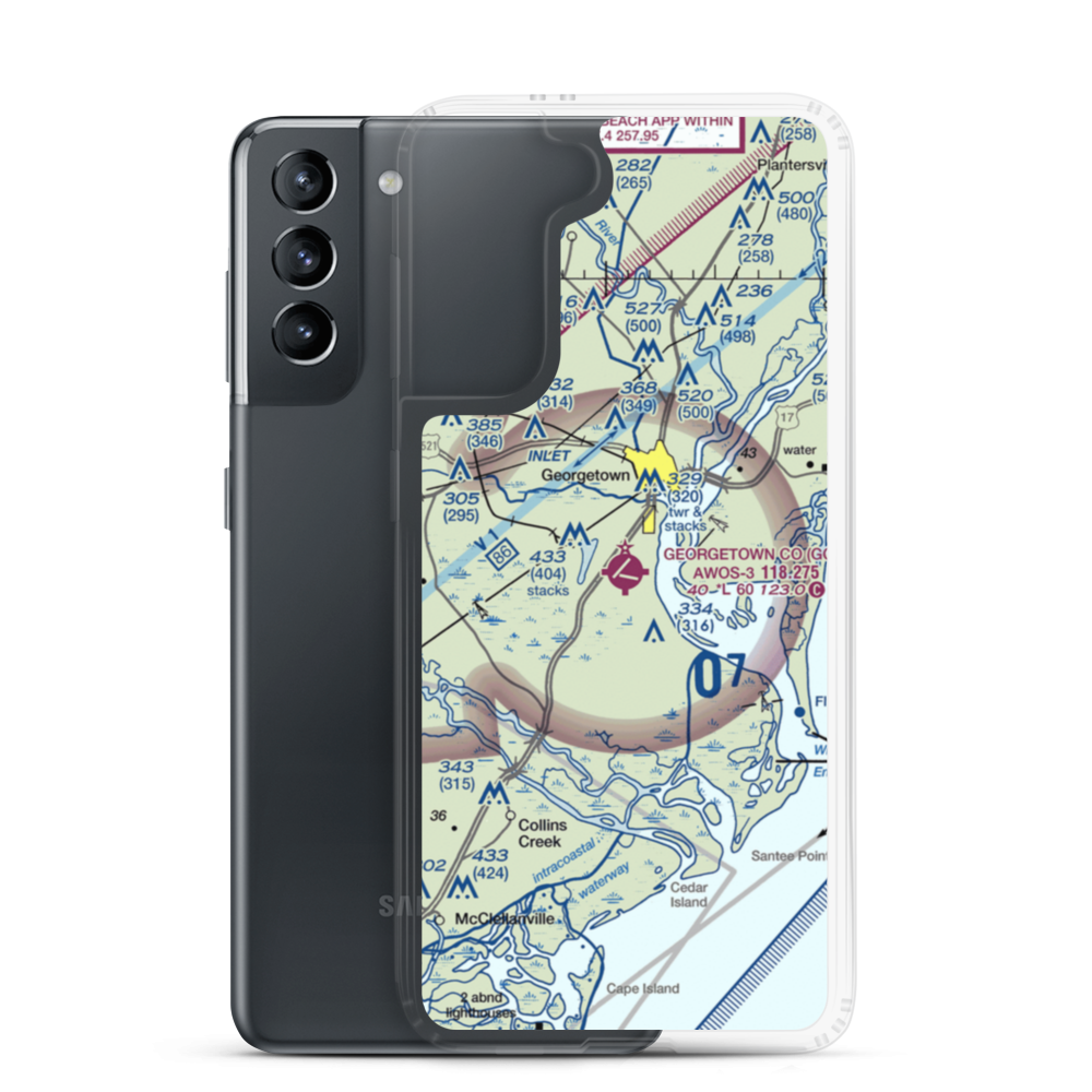Georgetown County Airport (GGE) VFR Sectional Samsung Case Samsung Galaxy S21 model shown