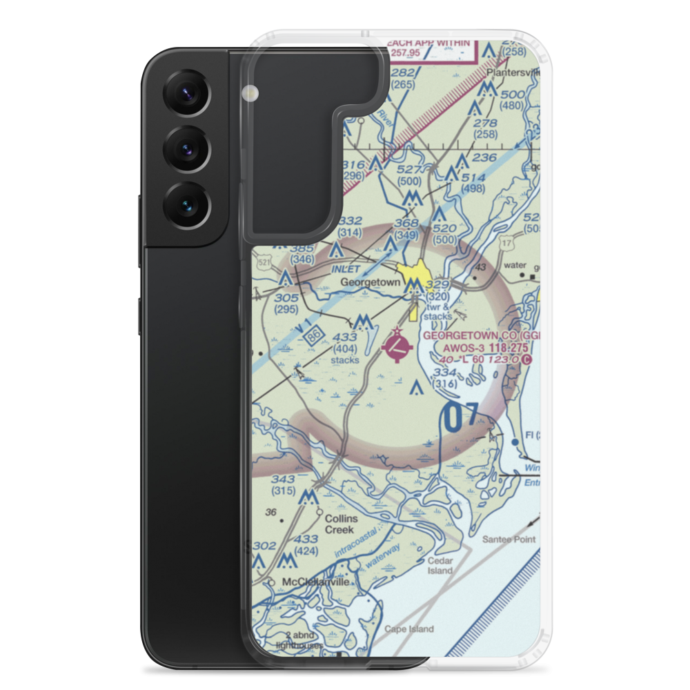 Georgetown County Airport (GGE) VFR Sectional Samsung Case Samsung Galaxy S22 Plus model shown