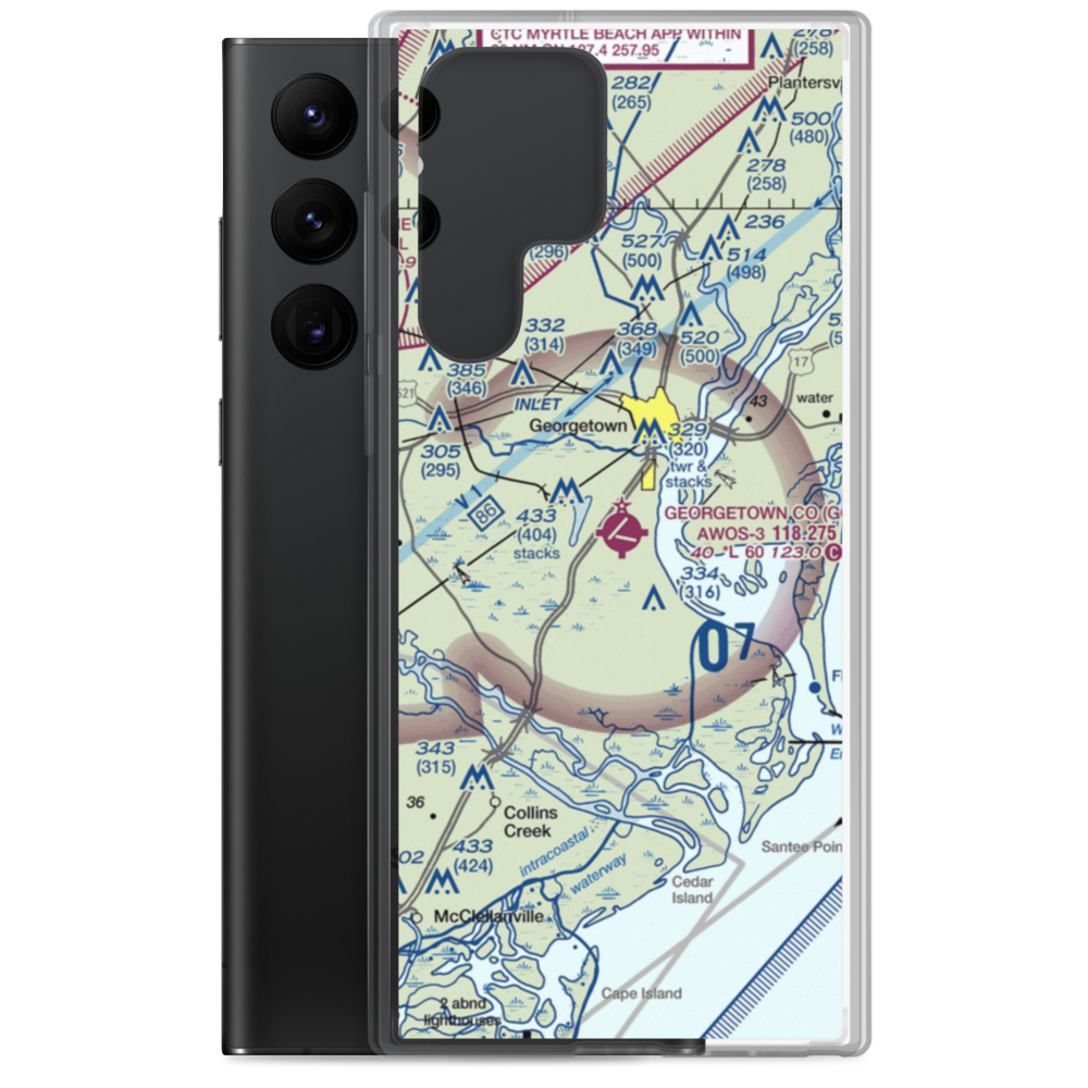 Georgetown County Airport (GGE) VFR Sectional Samsung Case Samsung Galaxy S22 Ultra model shown