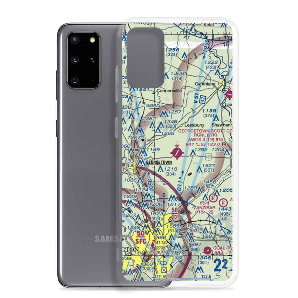 Georgetown-Scott County Regional Airport (27K) VFR Sectional Samsung Case Samsung Galaxy S20 Plus model shown