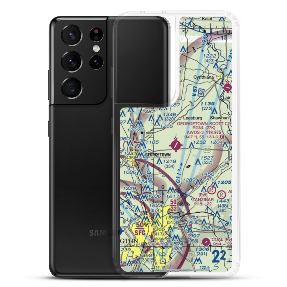 Georgetown-Scott County Regional Airport (27K) VFR Sectional Samsung Case Samsung Galaxy S21 Ultra model shown