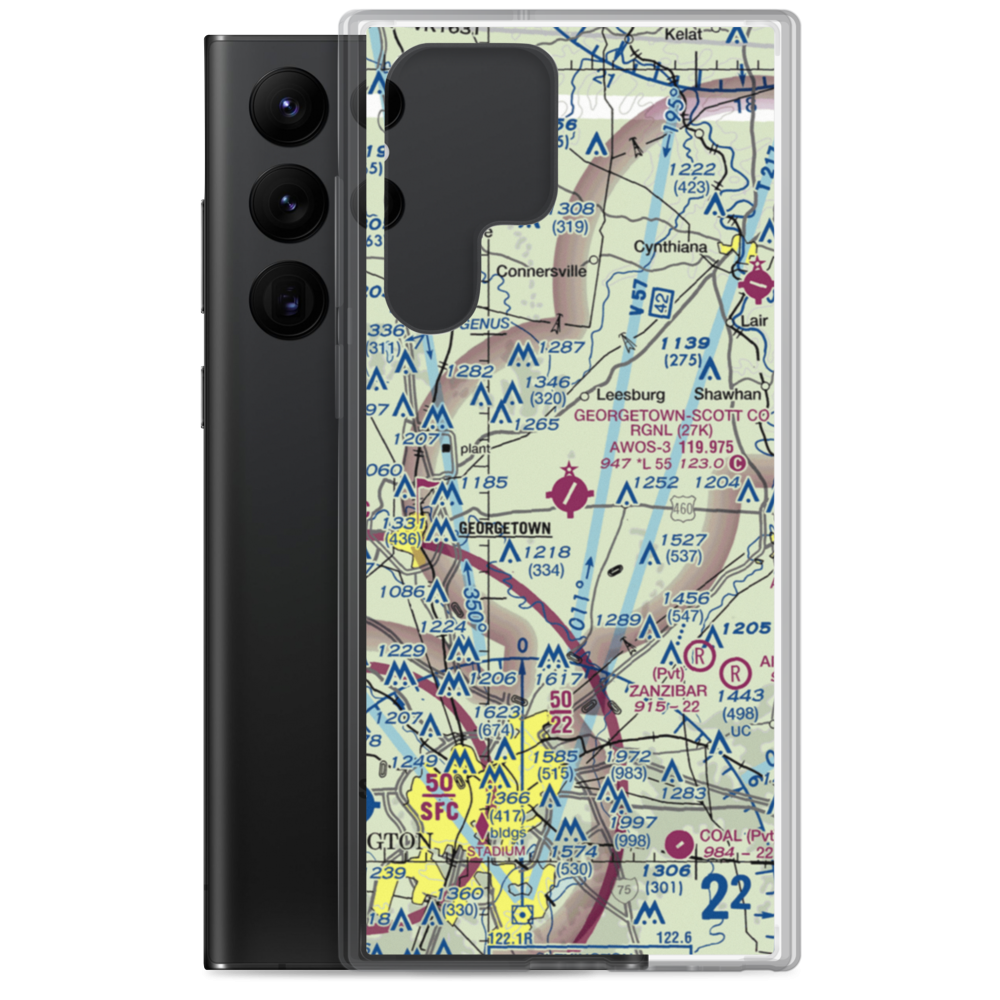 Georgetown-Scott County Regional Airport (27K) VFR Sectional Samsung Case Samsung Galaxy S22 Ultra model shown