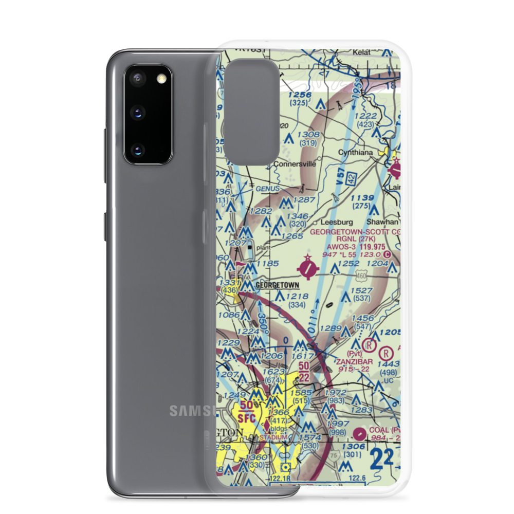 Georgetown-Scott County Regional Airport (27K) VFR Sectional Samsung Case Samsung Galaxy S20 model shown