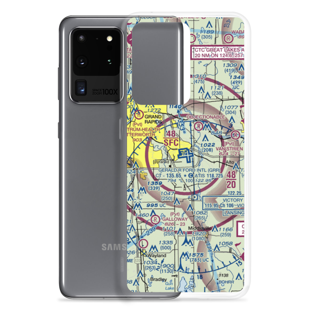 Gerald R. Ford International Airport (GRR) VFR Sectional Samsung Case Samsung Galaxy S20 Ultra model shown