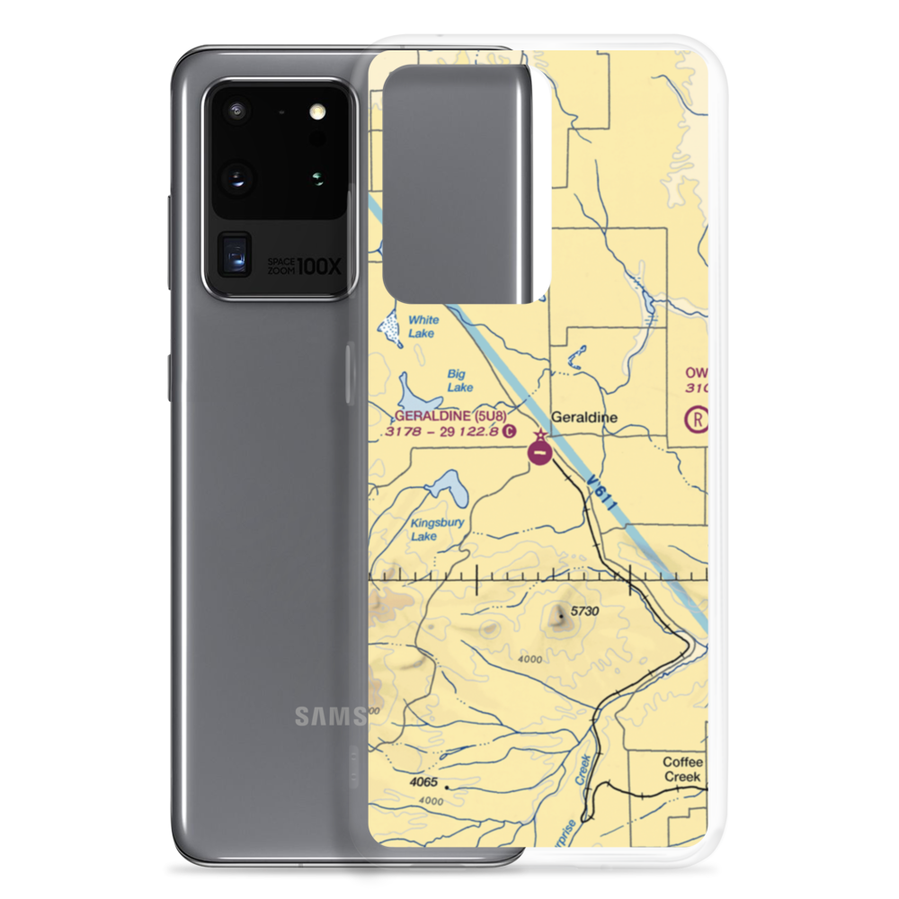 Geraldine Airport (5U8) VFR Sectional Samsung Case Samsung Galaxy S20 Ultra model shown