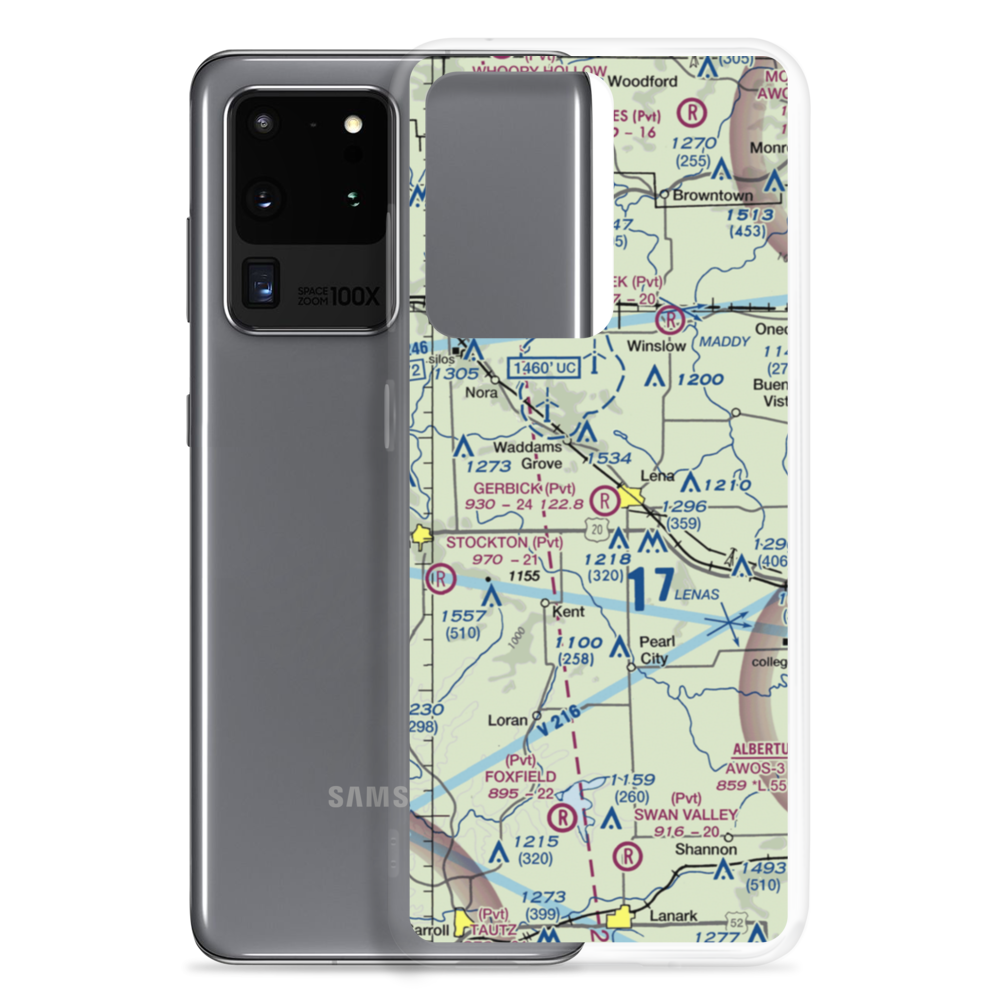 Gerbick Airport (96IL) VFR Sectional Samsung Case Samsung Galaxy S20 Ultra model shown
