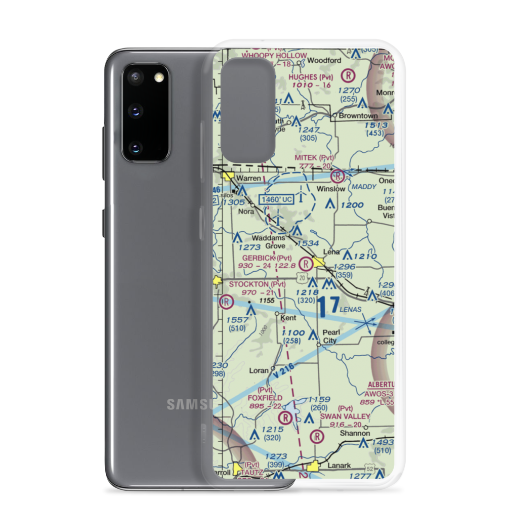 Gerbick Airport (96IL) VFR Sectional Samsung Case Samsung Galaxy S20 model shown
