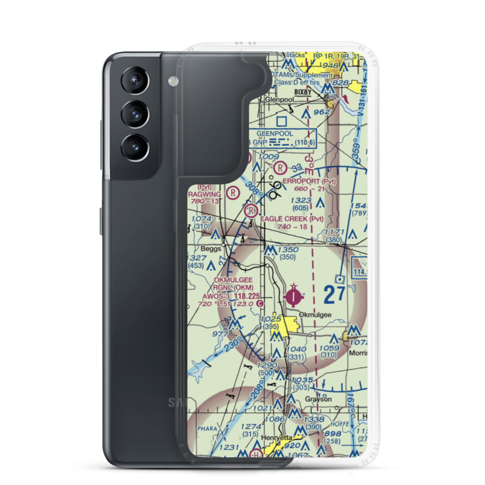 Gerhart Airport (19OK) VFR Sectional Samsung Case Samsung Galaxy S21 model shown