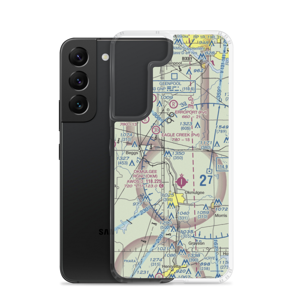 Gerhart Airport (19OK) VFR Sectional Samsung Case Samsung Galaxy S22 model shown