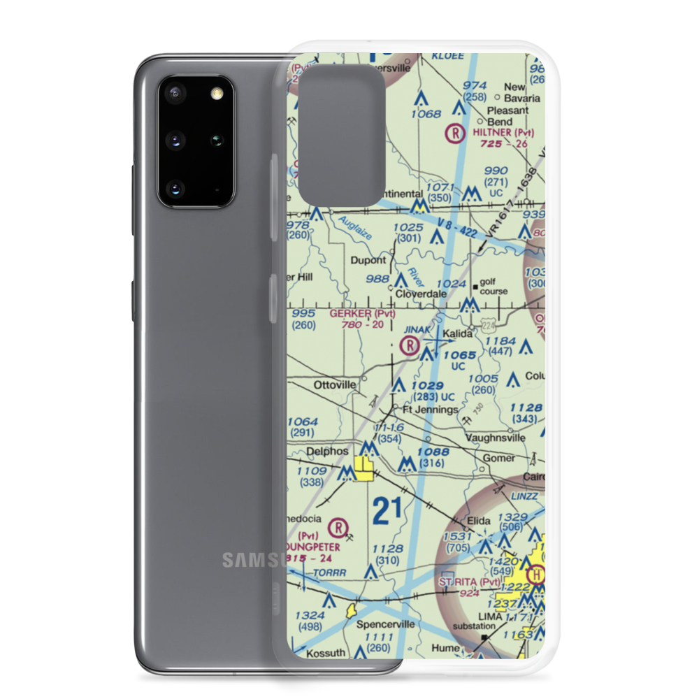 Gerker Airfield (OH60) VFR Sectional Samsung Case Samsung Galaxy S20 Plus model shown