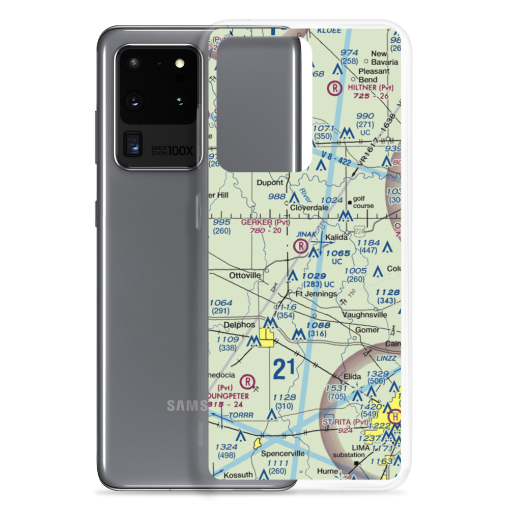 Gerker Airfield (OH60) VFR Sectional Samsung Case Samsung Galaxy S20 Ultra model shown