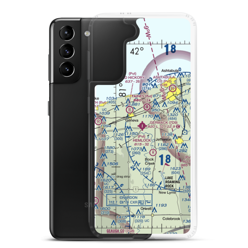 Germack Airport (7D9) VFR Sectional Samsung Case Samsung Galaxy S21 Plus model shown