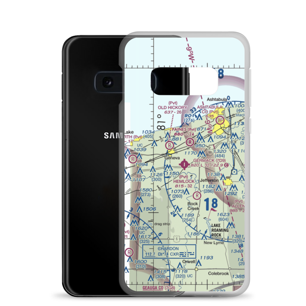 Germack Airport (7D9) VFR Sectional Samsung Case Samsung Galaxy S10e model shown