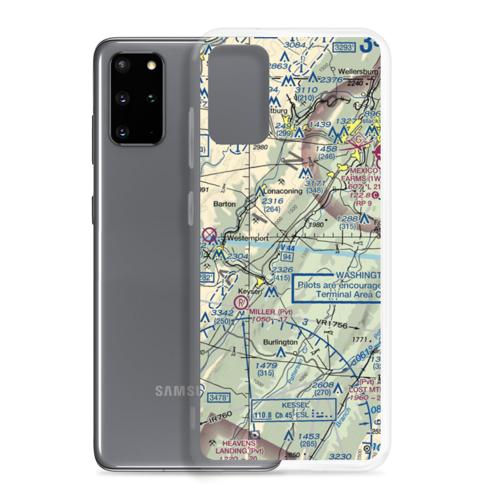 Gerstell Farms Airport (WV15) VFR Sectional Samsung Case Samsung Galaxy S20 Plus model shown