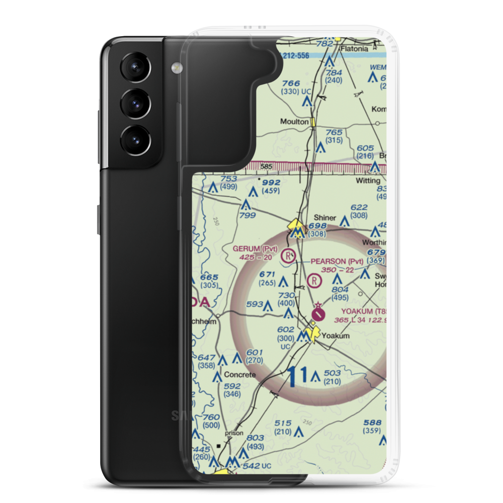 Gerum Farm Airport (TE36) VFR Sectional Samsung Case Samsung Galaxy S21 Plus model shown