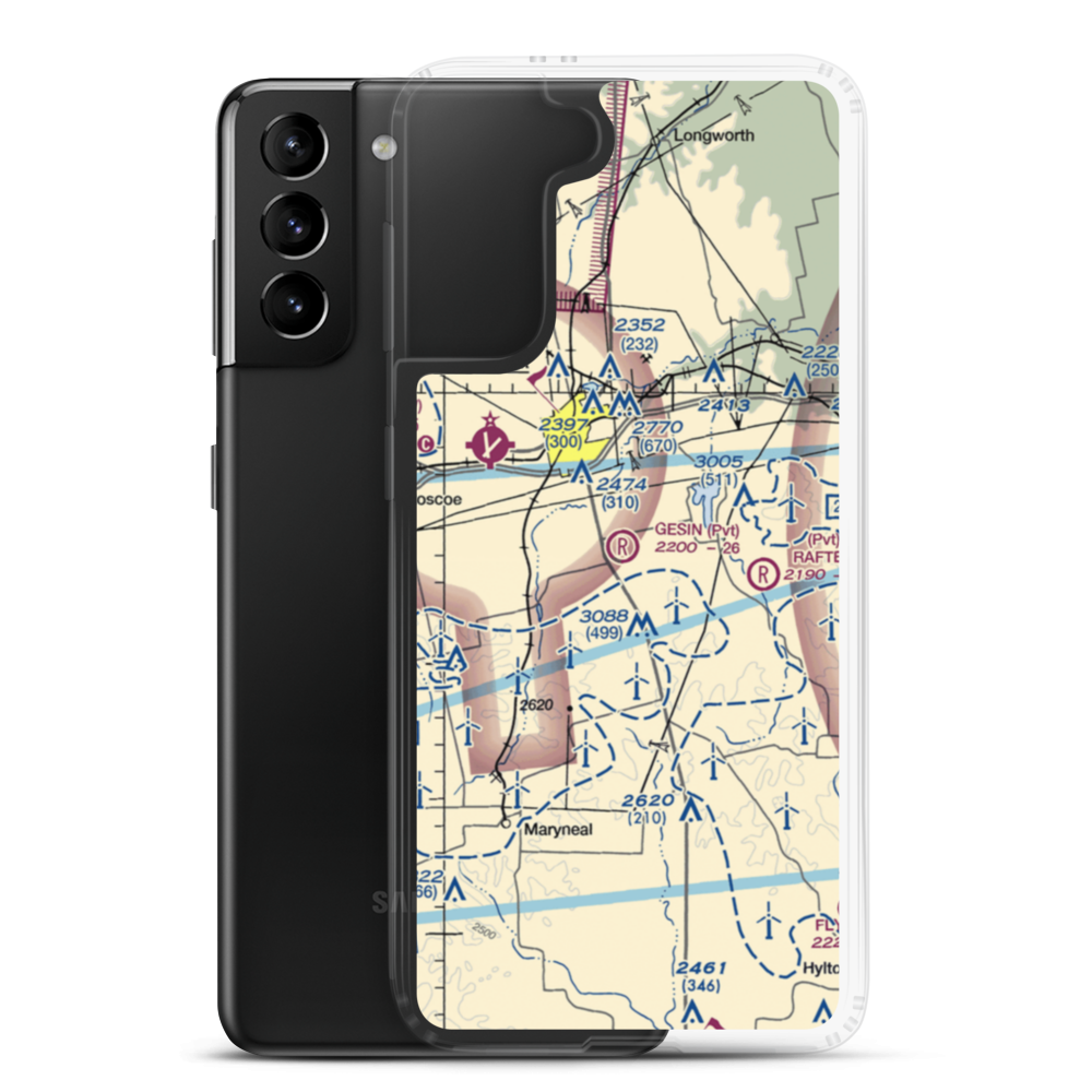 Gesin Ranches Airport (86XS) VFR Sectional Samsung Case Samsung Galaxy S21 Plus model shown