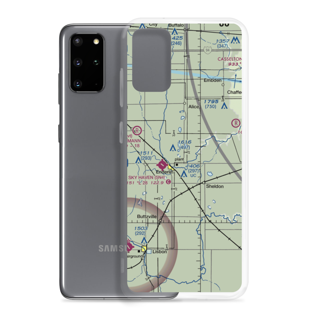 Geske Airfield (ND47) VFR Sectional Samsung Case Samsung Galaxy S20 Plus model shown