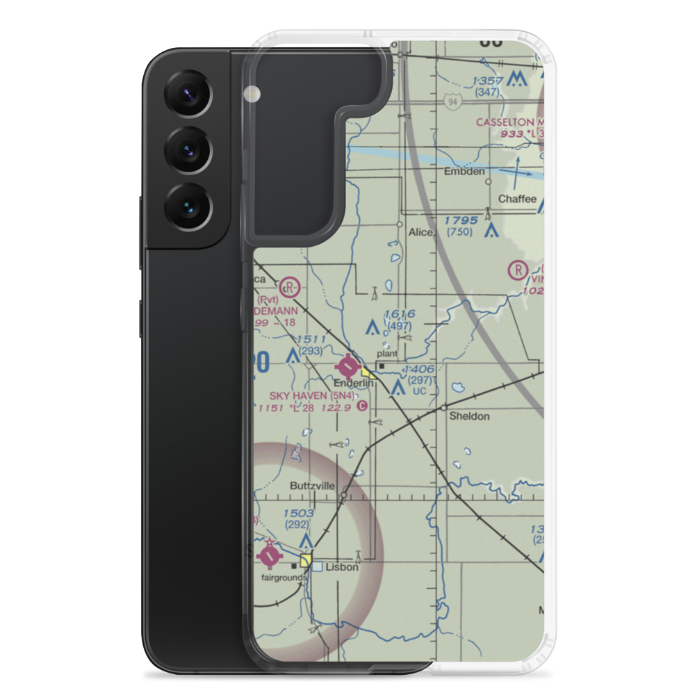 Geske Airfield (ND47) VFR Sectional Samsung Case Samsung Galaxy S22 Plus model shown