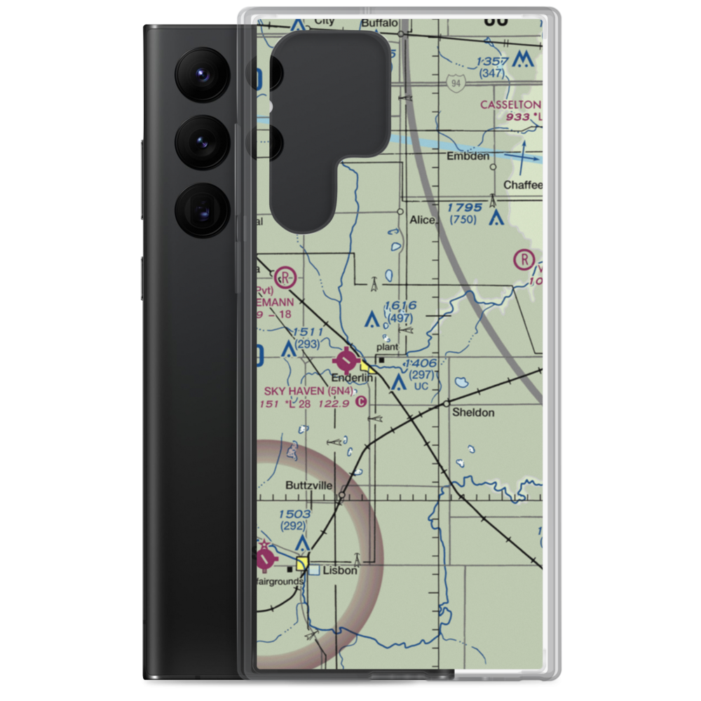 Geske Airfield (ND47) VFR Sectional Samsung Case Samsung Galaxy S22 Ultra model shown