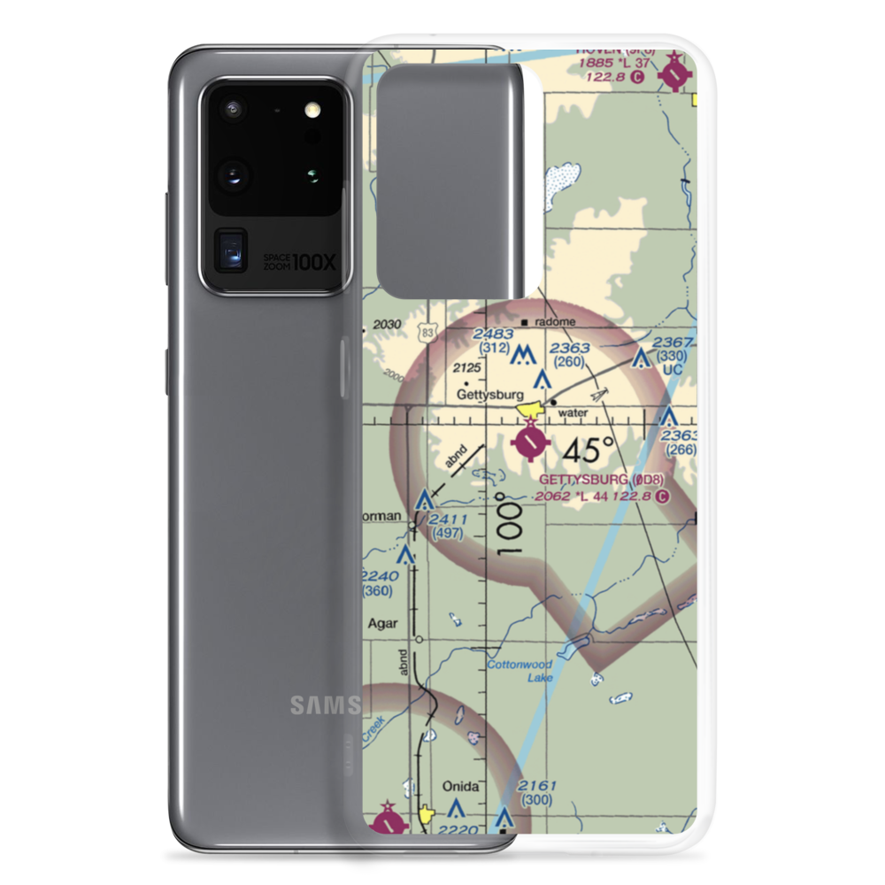 Gettysburg Municipal Airport (0D8) VFR Sectional Samsung Case Samsung Galaxy S20 Ultra model shown