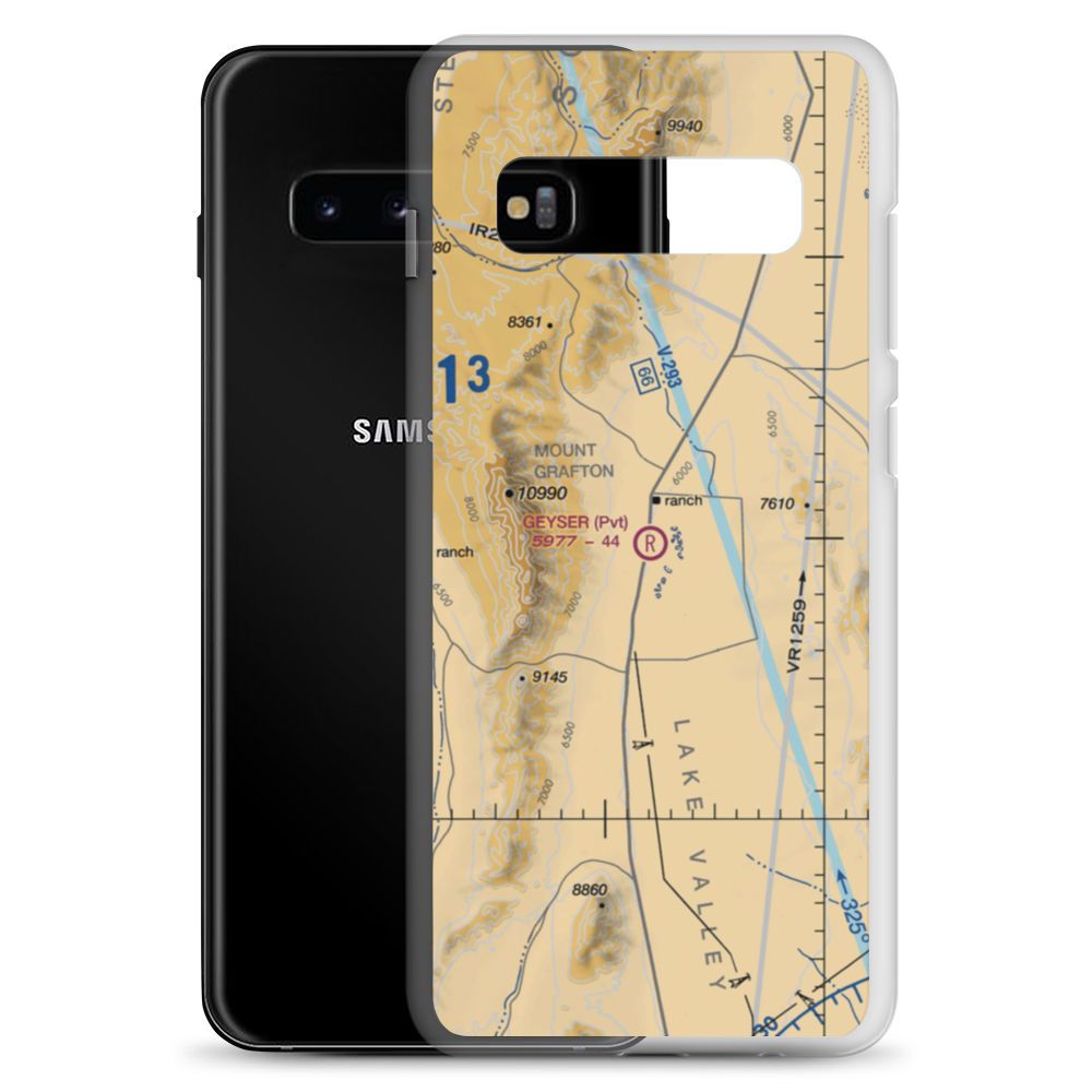 Geyser Ranch Airport (7NV8) VFR Sectional Samsung Case Samsung Galaxy S10+ model shown