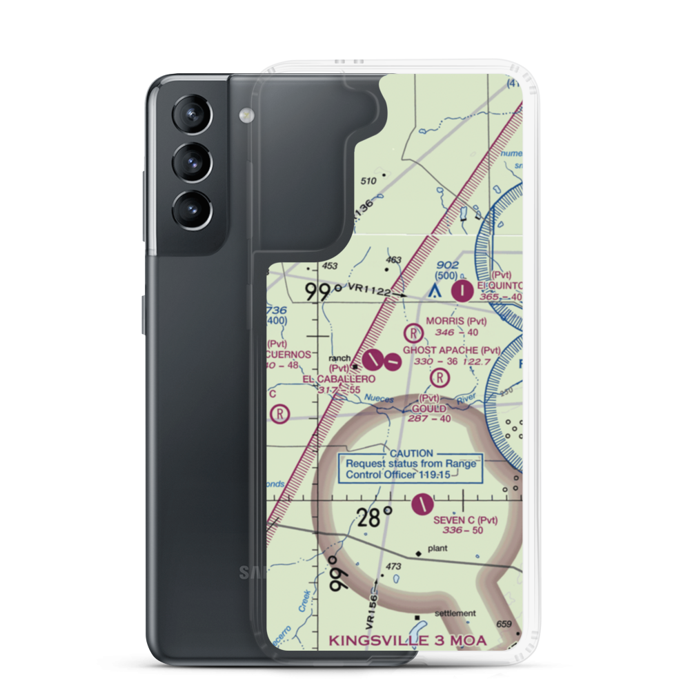 Ghost Apache Airport (45XS) VFR Sectional Samsung Case Samsung Galaxy S21 model shown