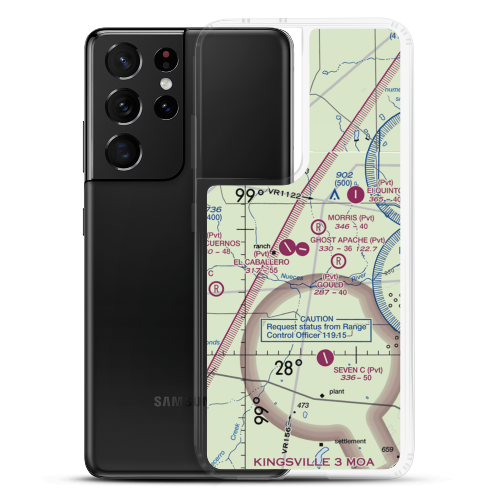 Ghost Apache Airport (45XS) VFR Sectional Samsung Case Samsung Galaxy S21 Ultra model shown