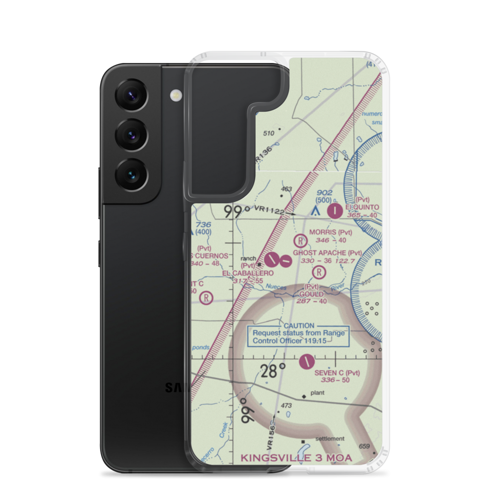 Ghost Apache Airport (45XS) VFR Sectional Samsung Case Samsung Galaxy S22 model shown