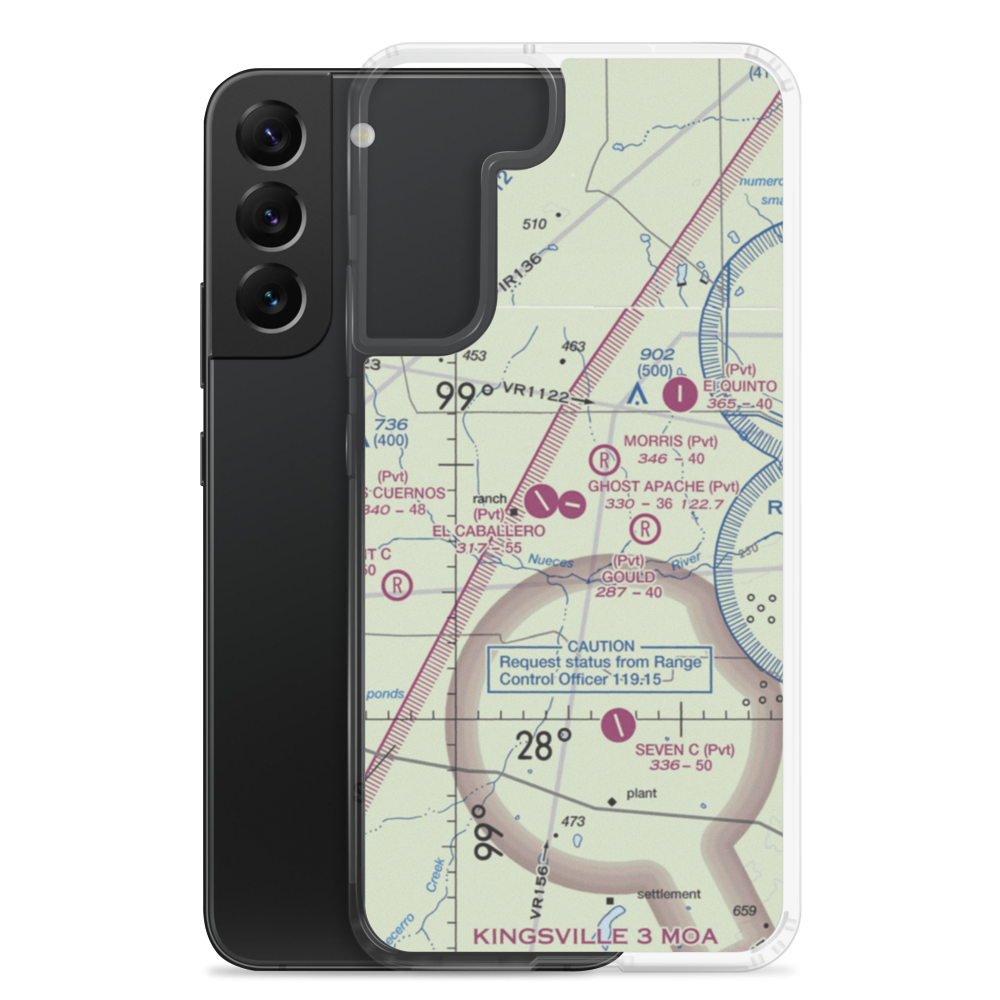 Ghost Apache Airport (45XS) VFR Sectional Samsung Case Samsung Galaxy S22 Plus model shown