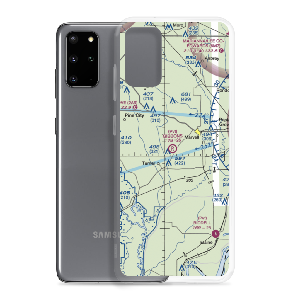 Gibbons Airport (12AR) VFR Sectional Samsung Case Samsung Galaxy S20 Plus model shown