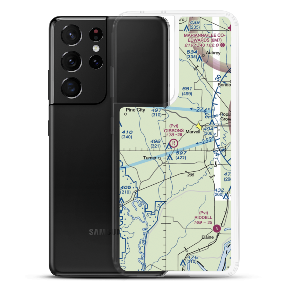 Gibbons Airport (12AR) VFR Sectional Samsung Case Samsung Galaxy S21 Ultra model shown