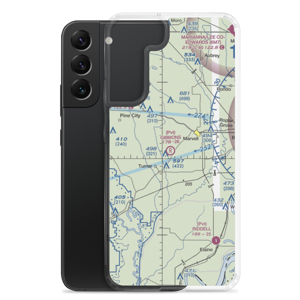 Gibbons Airport (12AR) VFR Sectional Samsung Case Samsung Galaxy S22 Plus model shown