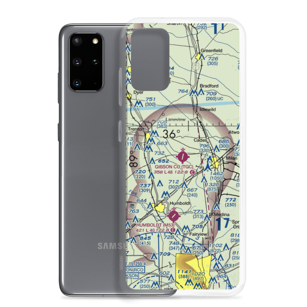 Gibson County Airport (TGC) VFR Sectional Samsung Case Samsung Galaxy S20 Plus model shown