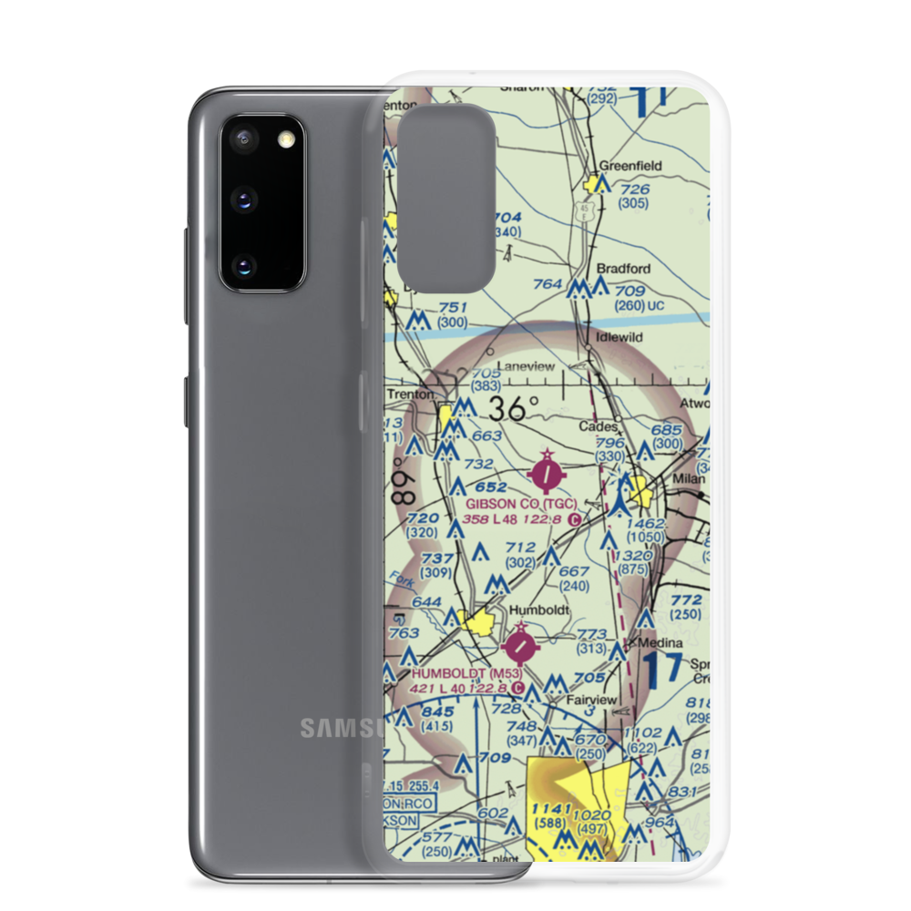 Gibson County Airport (TGC) VFR Sectional Samsung Case Samsung Galaxy S20 model shown