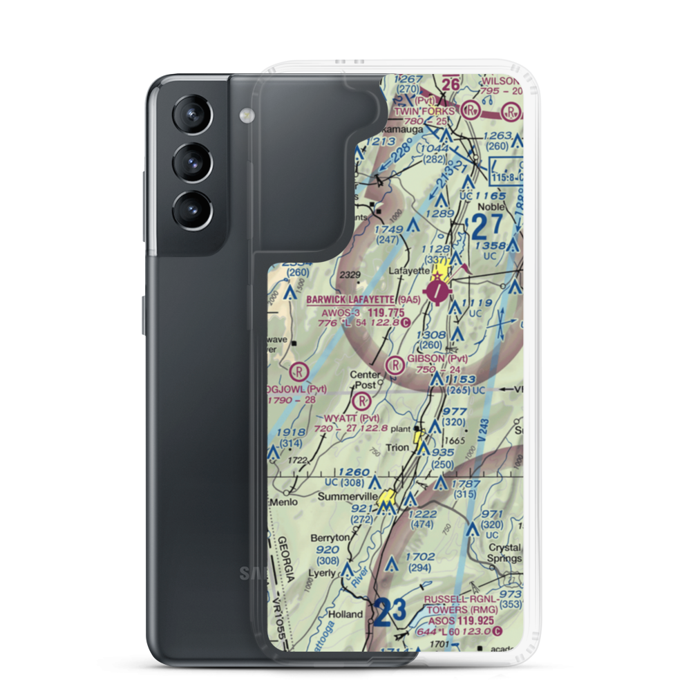 Gibson Field (GE05) VFR Sectional Samsung Case Samsung Galaxy S21 model shown